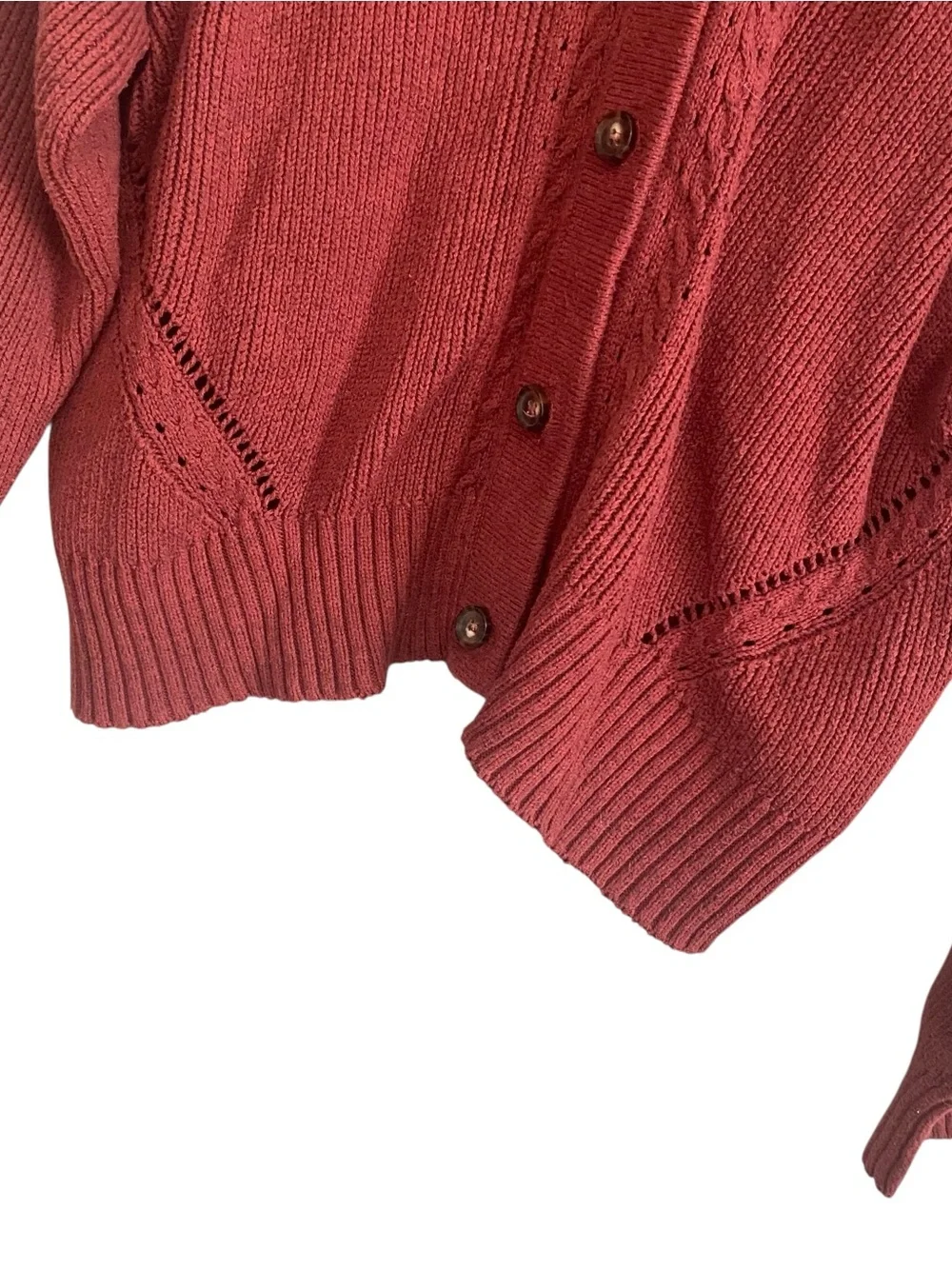 Marine Layer Woold Blend V Neck Orange Knit Robin Cardigan Sweater Size Small